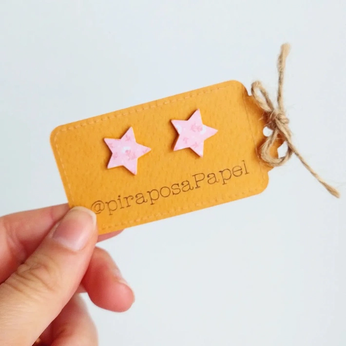 Mini estrellas diseño floral rosa