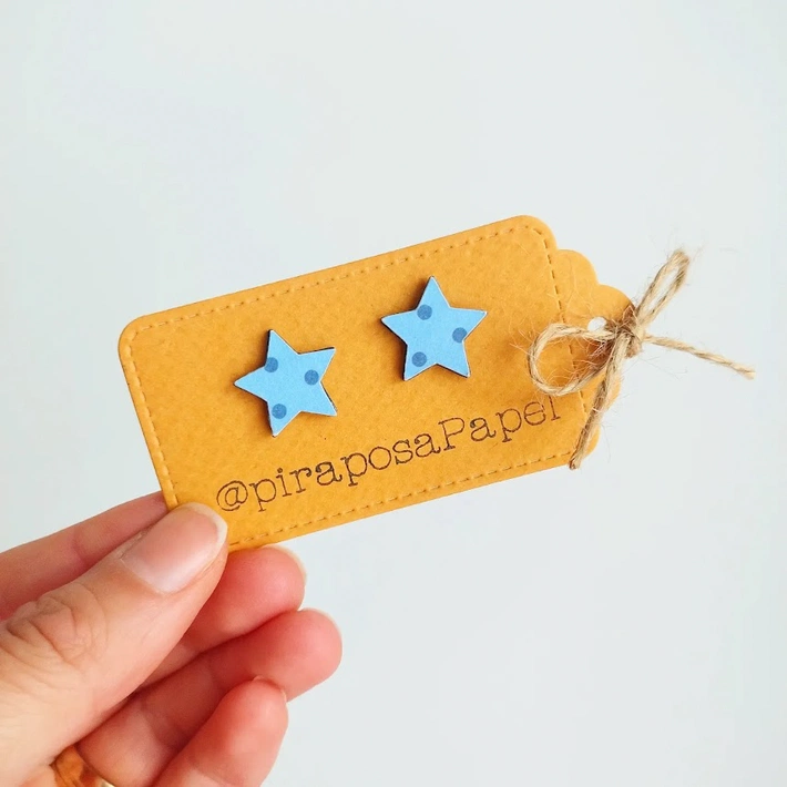 Mini estrellas diseño puntos azul